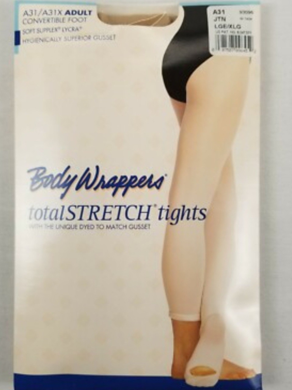 Body Wrappers A31 TotalStretch Tights in Jazzy Tan Convertible Foot